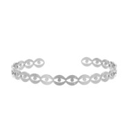 Pulsera jonc forma ojo de latón a decorar 6x160 mm - Rodiado x1