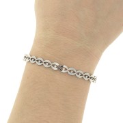 Pulsera jonc forma ojo de latón a decorar 6x160 mm - Rodiado x1