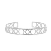Pulsera jonc forma geométrica de latón a decorar 9x160 mm - Rodiado x1|raw }}