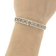 Pulsera jonc forma geométrica de latón a decorar 9x160 mm - Rodiado x1