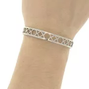 Pulsera jonc forma geométrica de latón a decorar 9x160 mm - Rodiado x1