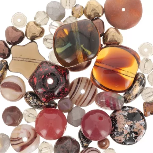 Surtido de cuentas de Boemia Metallic Brown x50g