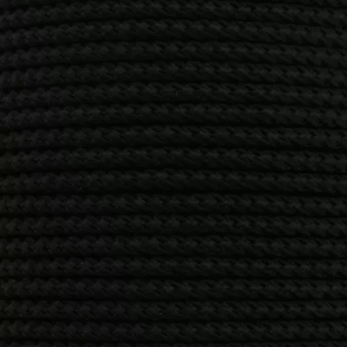 Cordón de poliéster trenzado 2 mm - Negro x1m