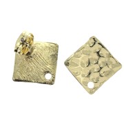 Ganchos de pendientes rombos martillados a decorar de zamac 16x15 mm - Dorado x2|raw }}