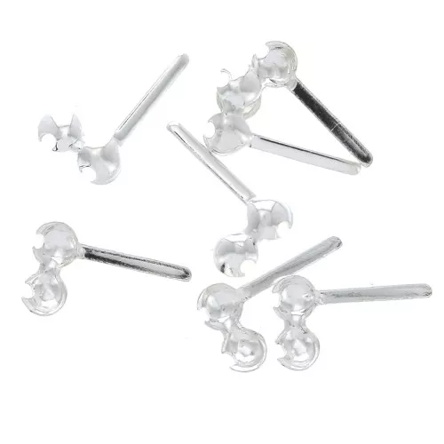 Terminales para cadena bolas 3 mm con varilla de Plata 925 x10