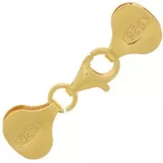 Cierre mosquetón 9 mm para Miyuki 11/0 6 filas de Plata 925 Dorado con oro fino x1