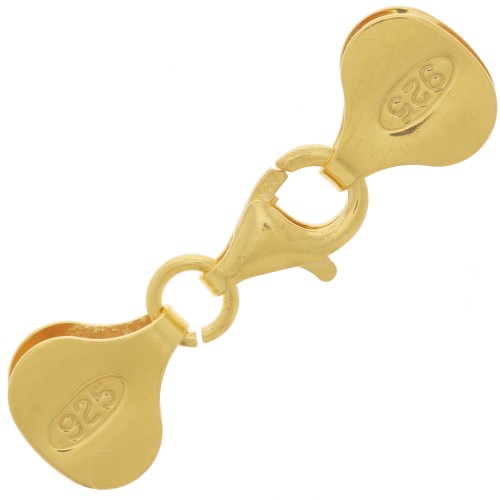 Cierre mosquetón 9 mm para Miyuki 11/0 6 filas de Plata 925 Dorado con oro fino x1