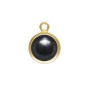 Colgante redondo 8.6x6.5 mm De imitación Black Onyx / Gold filled x1|raw }}
