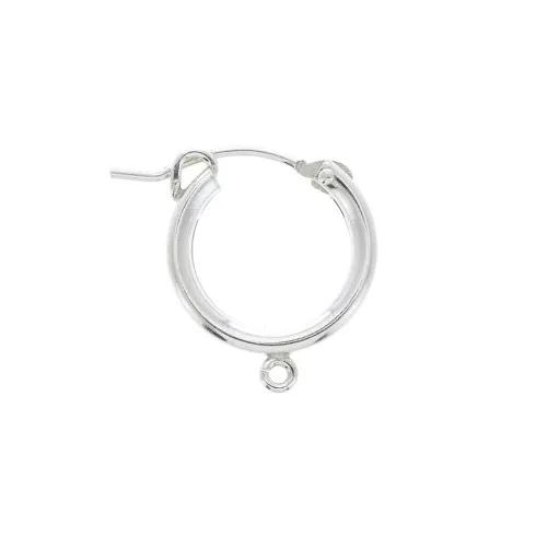 Ganchos Pendientes de aros con anilla abierta 15 mm de Plata 925 x2
