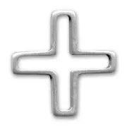 Separador cruz 38 mm plateado viejo x1