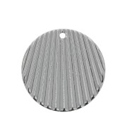 Colgante redondo efecto arrugado de latón 21 mm - Rodiado x1