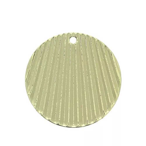 Colgante redondo efecto arrugado de latón 21 mm - Dorado x1