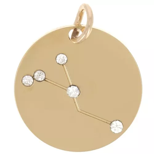 Colgante con constelación de estrellas cáncer 20mm anilla abierta - Acero Inox Dorado x1