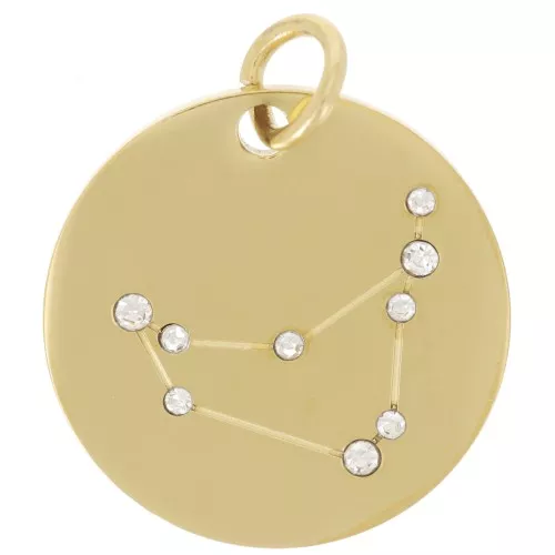 Colgante con constelación de estrellas Capricornio 20mm anilla abierta - Acero Inox Dorado x1