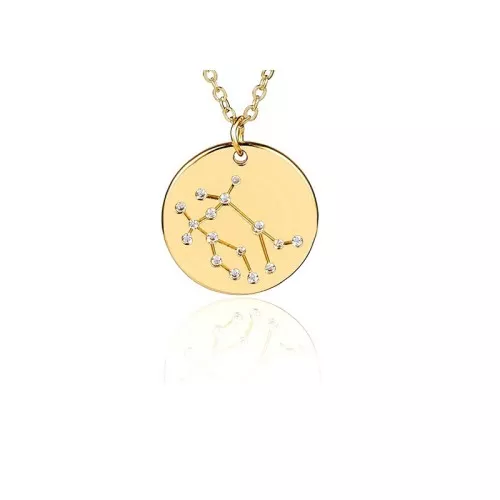 Colgante con constelación de estrellas Géminis 20mm anilla abierta - Acero Inox Dorado x1