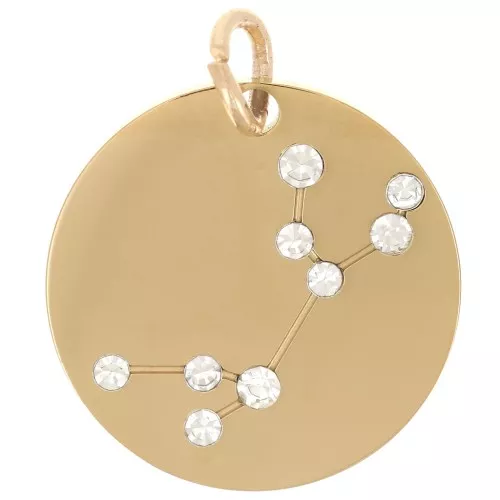 Colgante con constelación de estrellas Virgo 20mm anilla abierta - Acero Inox Dorado x1