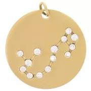 Colgante con constelación de estrellas Escorpio 20mm anilla abierta - Acero Inox Dorado x1