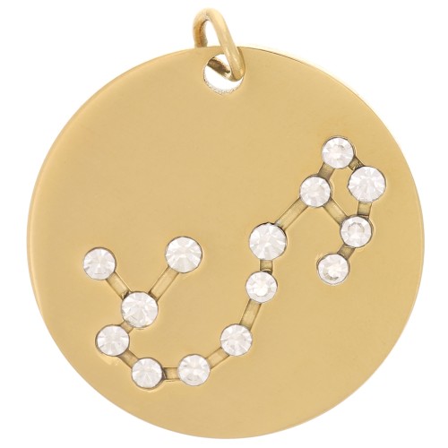 Colgante con constelación de estrellas Escorpio 20mm anilla abierta - Acero Inox Dorado x1