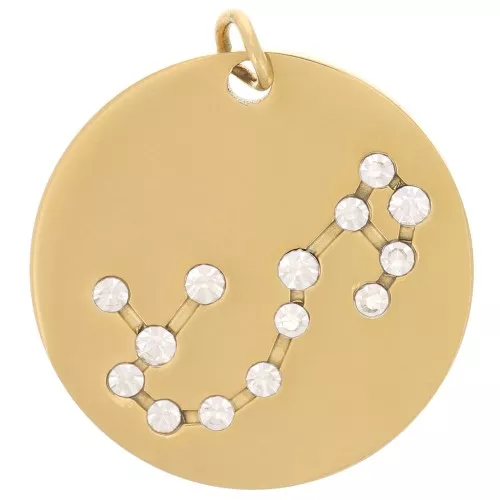 Colgante con constelación de estrellas Escorpio 20mm anilla abierta - Acero Inox Dorado x1