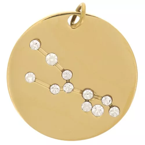 Colgante constelación de estrellas Tauro 20mm anilla abierta Acero Inox Doradox1