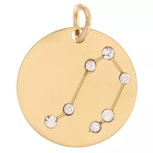 Colgante con constelación de estrellas Libra 20mm anilla abierta Acero Inox Dorado