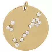 Colgante con constelación de estrellas Piscis 20mm anilla abierta - Acero Inox Dorado x1