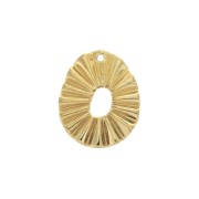 Colgante ovalado calado efecto arrugado de zamac 22x18 mm - Dorado con oro fino x1|raw }}
