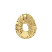 Colgante ovalado calado efecto arrugado de zamac 22x18 mm - Dorado con oro fino x1