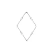 Entrepieza rombo trabajado 29x20 mm de zamac - Chapado Plateado envejecido x1