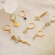 Dije serpiente de latón con óxido de zirconio 12.7x7 mm - Dorado x1