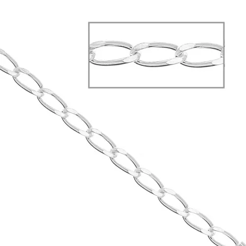 Cadena malla Caballo 1.55 mm de Plata 925 x50 cm