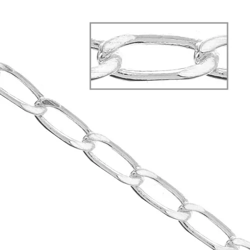 Cadena malla Caballo espejo 4 caras 2.70 mm de Plata 925 x50 cm