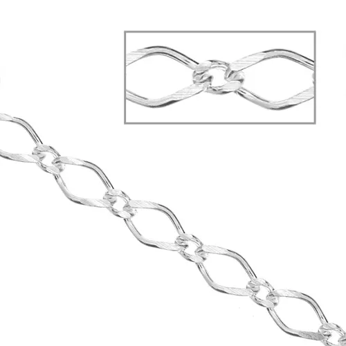 Cadena malla Figaro alternada (1x1) 2.85 mm de Plata 925 x50 cm