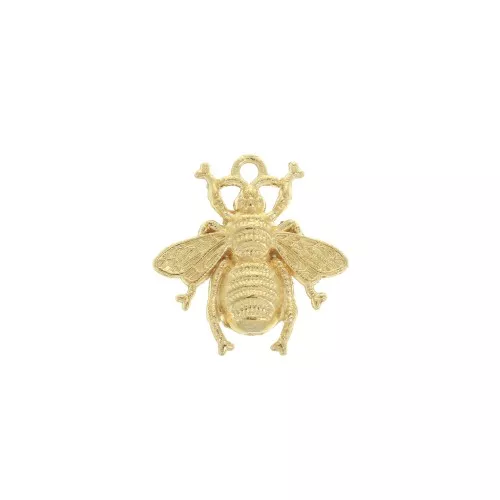 Dije abeja de zamac 20.5x19.5 mm - Dorado con oro fino x1
