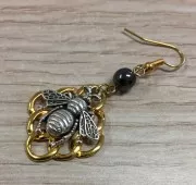 Dije abeja de zamac 20.5x19.5 mm - Dorado con oro fino x1