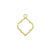 Dije rombo texturado de zamac 22.5x16.5 mm - Dorado con oro fino x1|raw }}