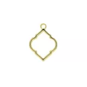 Dije rombo texturado de zamac 22.5x16.5 mm - Dorado con oro fino x1