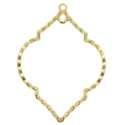 Colgante rombo texturado 2 anilas de zamac 51.5x38 mm - Dorado con oro fino x1|raw }}