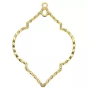 Colgante rombo texturado 2 anilas de zamac 51.5x38 mm - Dorado con oro fino x1