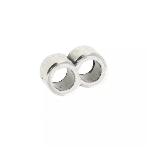 Cuenta pasante slider 8.5x5 mm para 2 cordones 2.5 mm - Chapado Plateado Envejecido x1