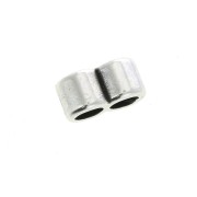 Cuenta pasante slider 8.5x5 mm para 2 cordones 2.5 mm - Chapado Plateado Envejecido x1