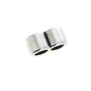 Cuenta pasante slider 8.5x5 mm para 2 cordones 2.5 mm - Chapado Plateado Envejecido x1