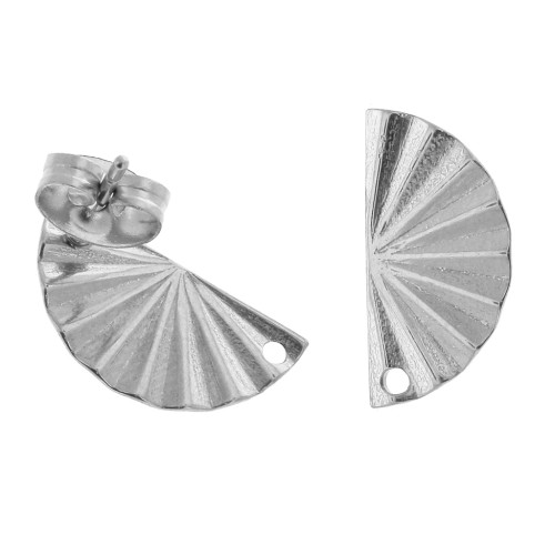 Ganchos pendientes medio circulo arrugado 15x7 mm con un agujero De Acero Inox x2