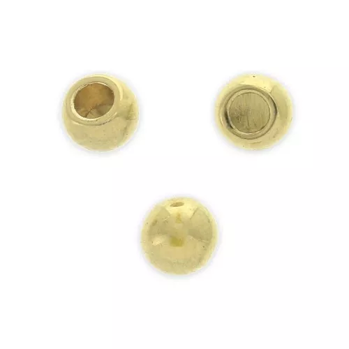 Terminales bola de acabado para cordón 2 mm - Dorado con oro finoo x10
