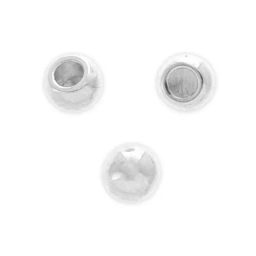 Terminales bola de acabado para cordón 2 mm - Chapado Plateado Envejecido x10