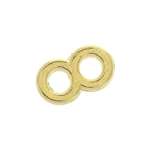 Cuenta pasante slider 8x4.5 mm para 2 cordones 2 mm - Dorado con oro fino x1