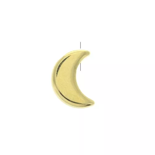 Cuenta de metal media luna 11.5x8 mm - Dorado con oro fino x1