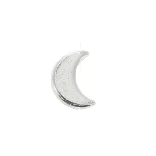 Cuenta de metal media luna 11.5x8 mm - Chapado Plateado Envejecido x1