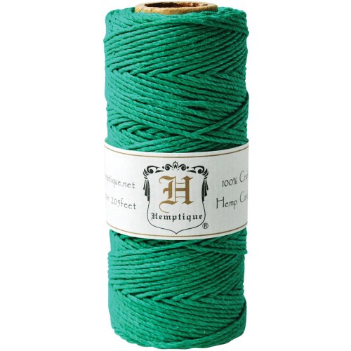 Bobina de 62 metros de hilo de cáñamo Hemp Cord 1.1 mm Green