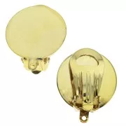 Ganchos de pendientes bandeja con anilla cerrada 18 mm Dorado con oro fino x2